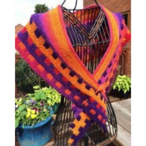Knitted Shawl Pattern - Mitred Edge