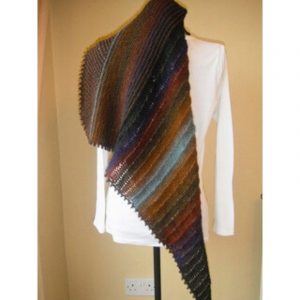 Garter and Lace Triangular Shawl Knitting Pattern